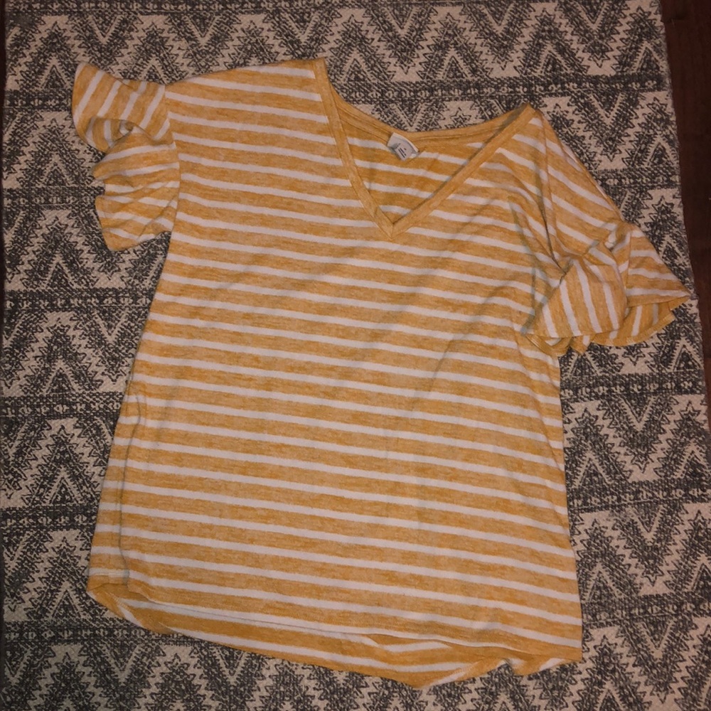 yellow and white striped shirt